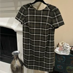 plaid banana republic dress xs petite